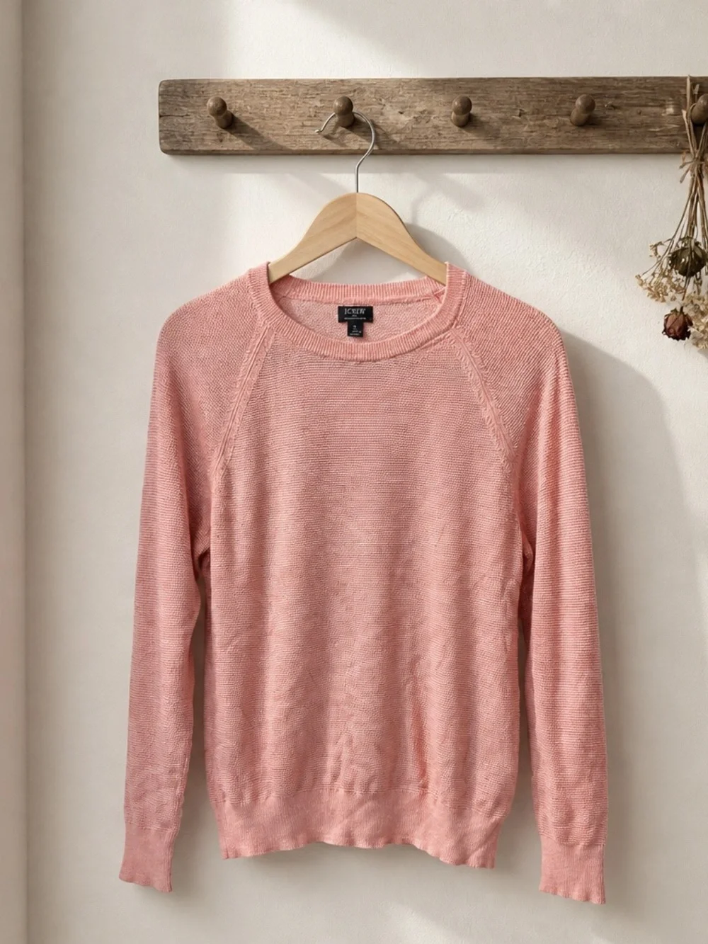 NWT J. Crew Lightweight Pale Pink Crew Neck Sweater - Size Small